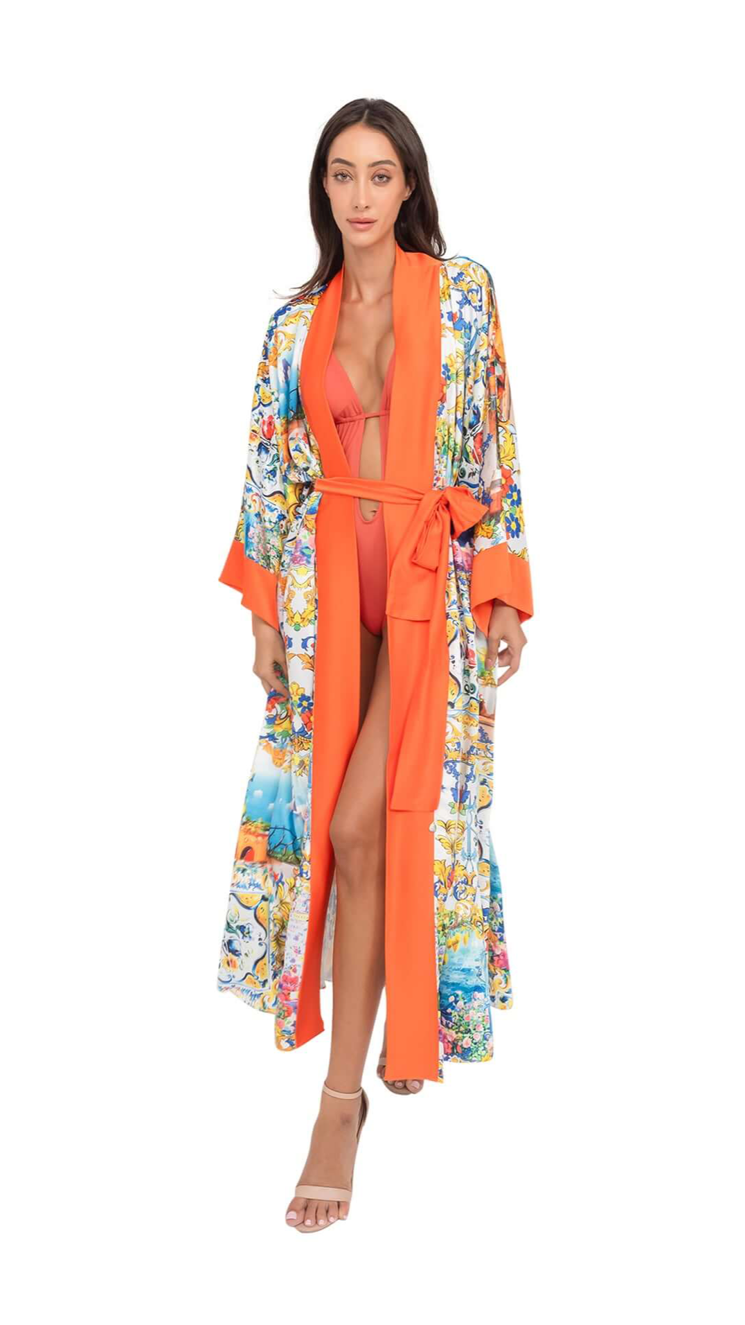 CAPRI Long Robe with belt