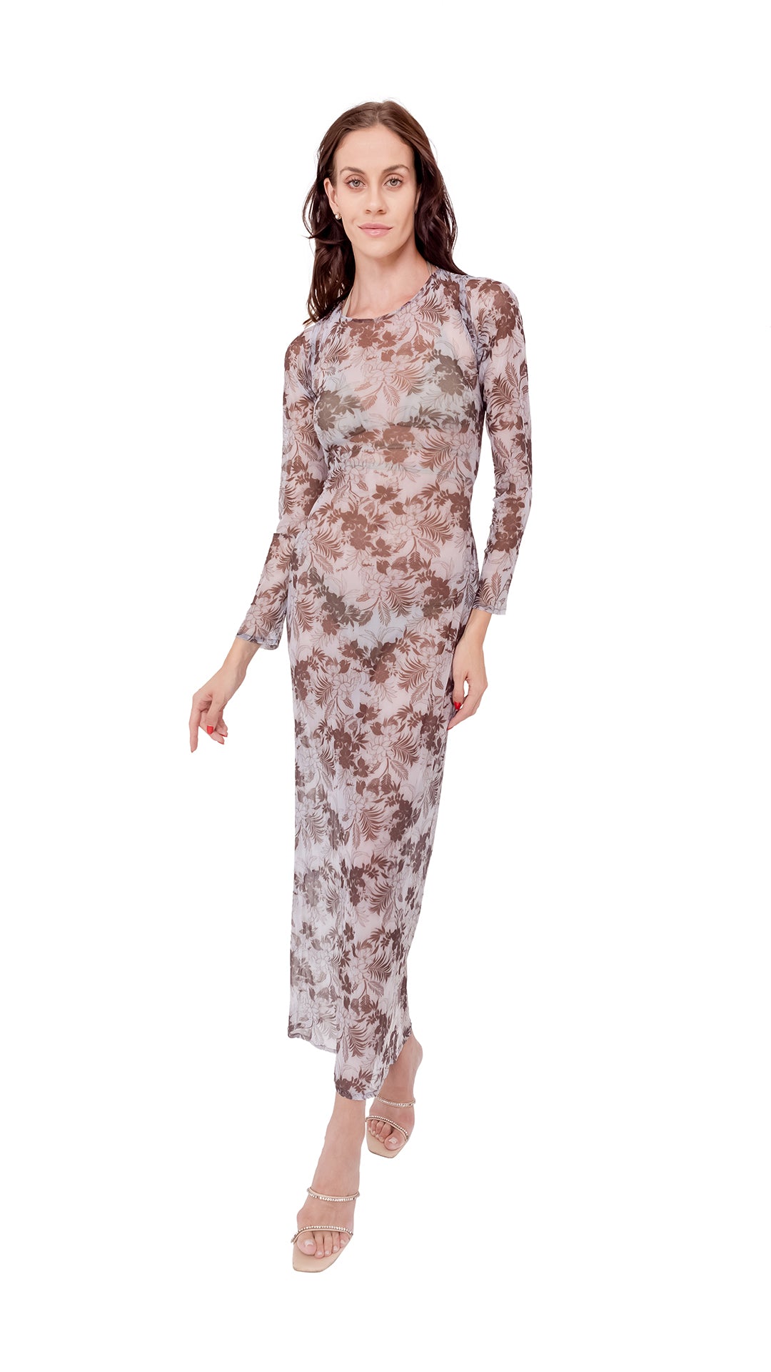 White CASSIA Open Back Long Silk Dress