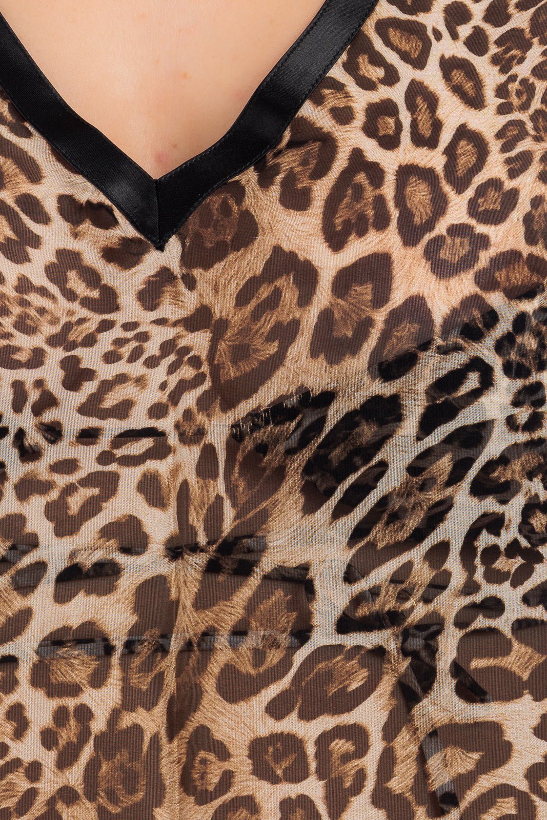 Animalier Silk Chiffon Long Kaftan