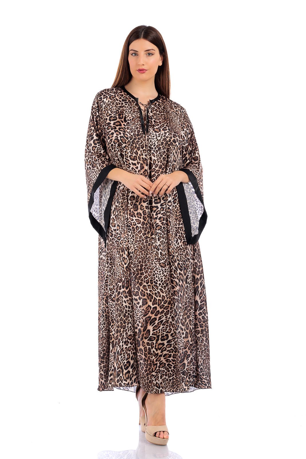 Animalier Silk V-neck Kaftan