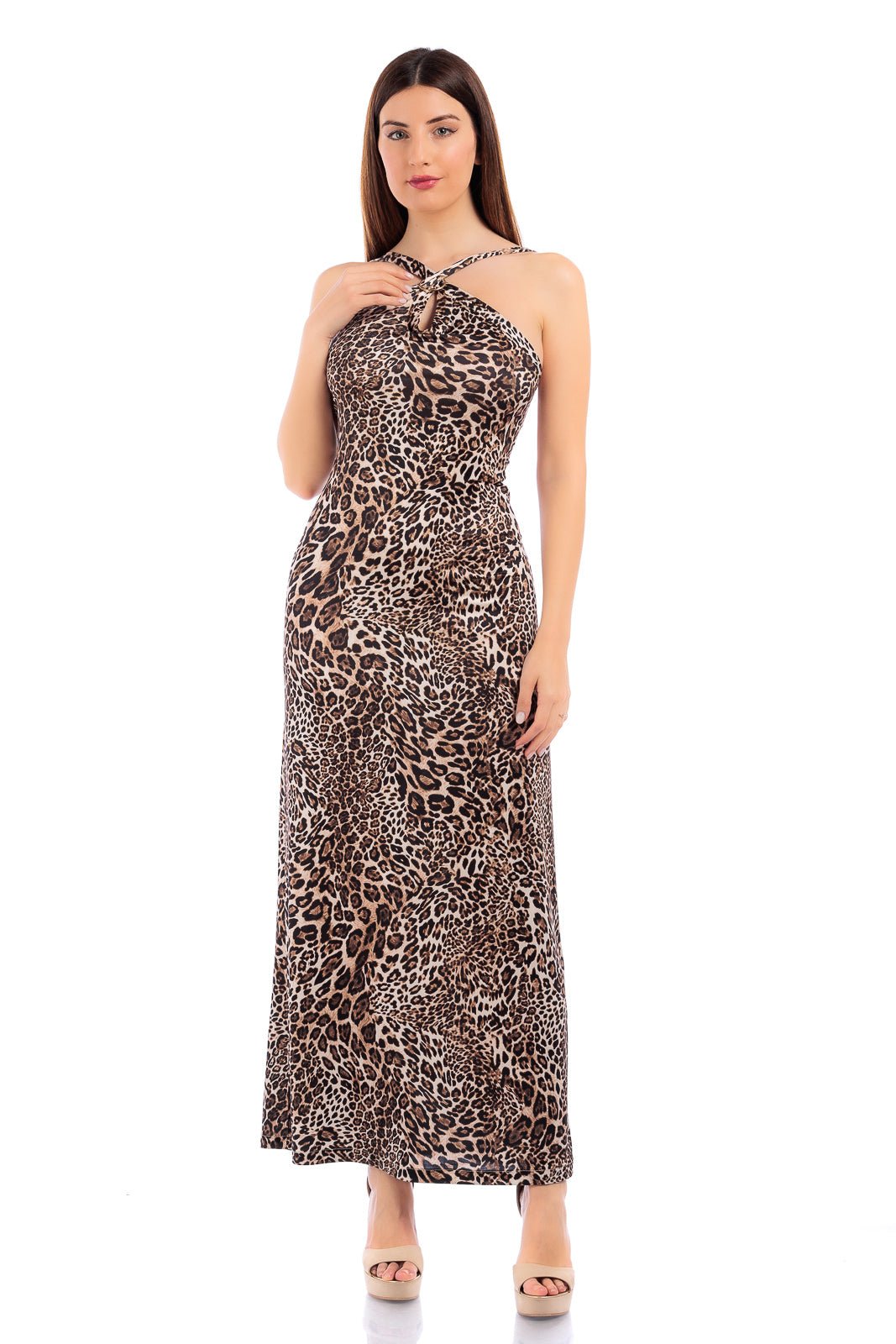 Animalier Sleeveless Long Dress