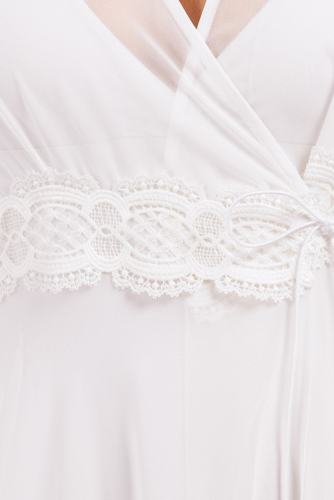 Long Plain Chiffon Robe Cover Up (with lace finish)