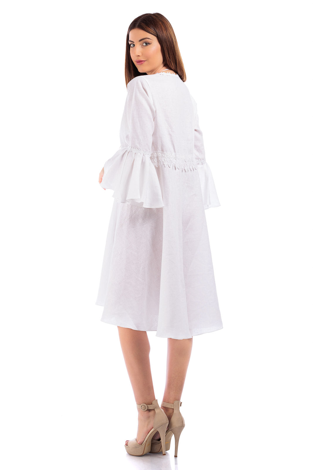 Linen Flare Coverup (with Lace details)
