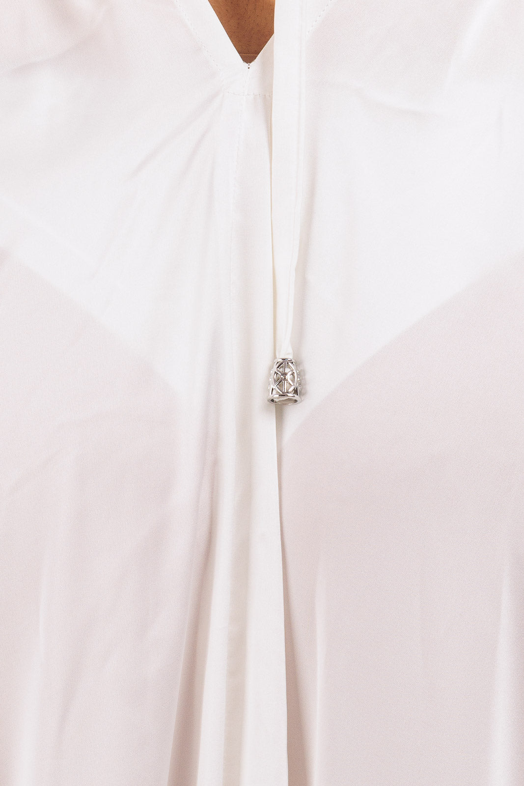Plain V-neck Silk Dress