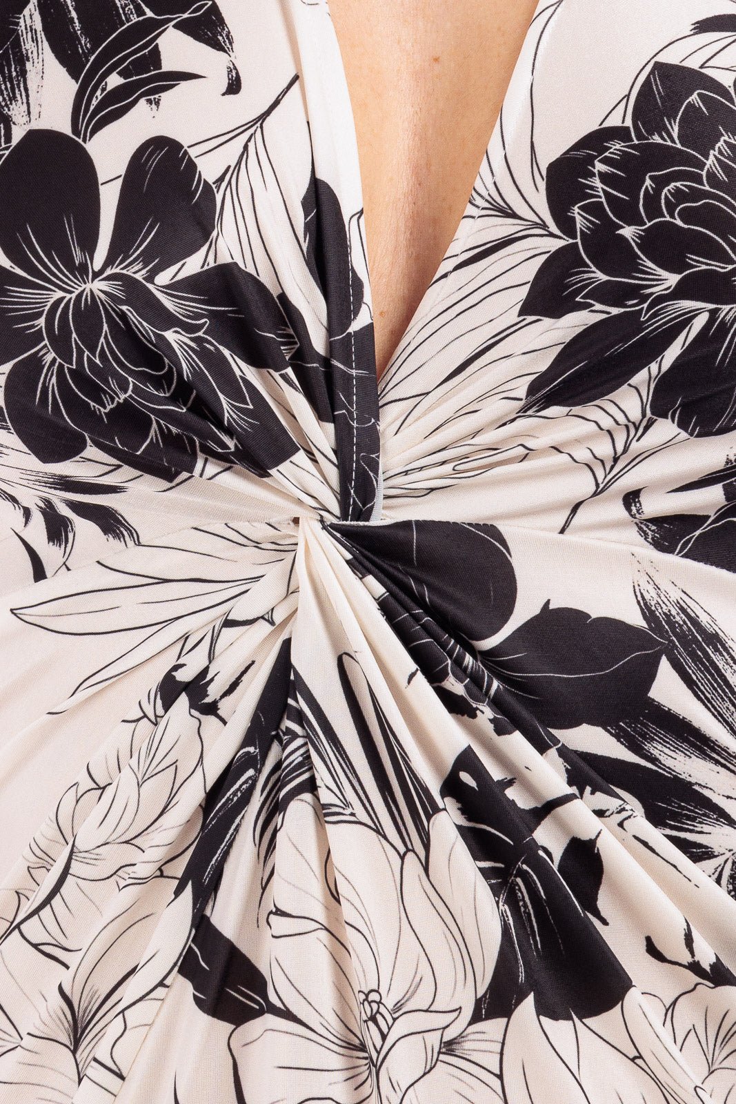 CASSIA Twisted Gathered Waist Long Dress