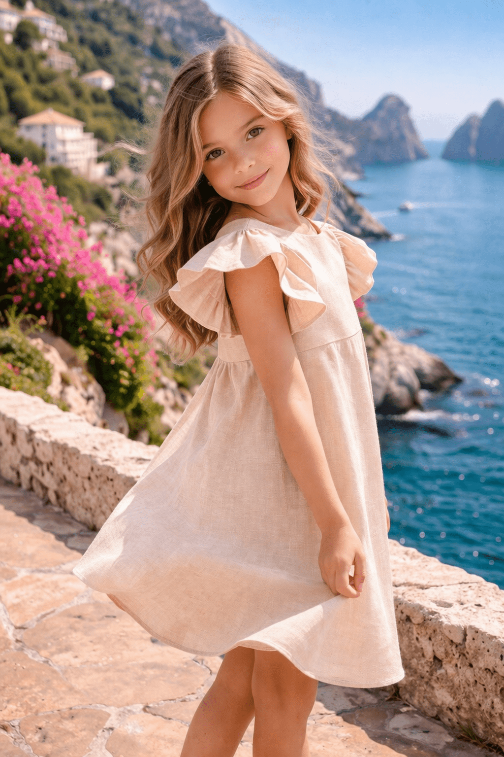Girl Linen Dress - by CAPRI LIFESTYLE