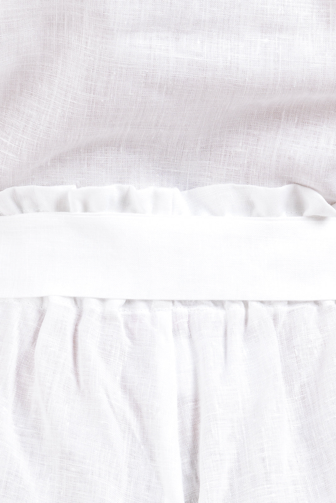 Pantaloncini con cintura in lino tinta unita