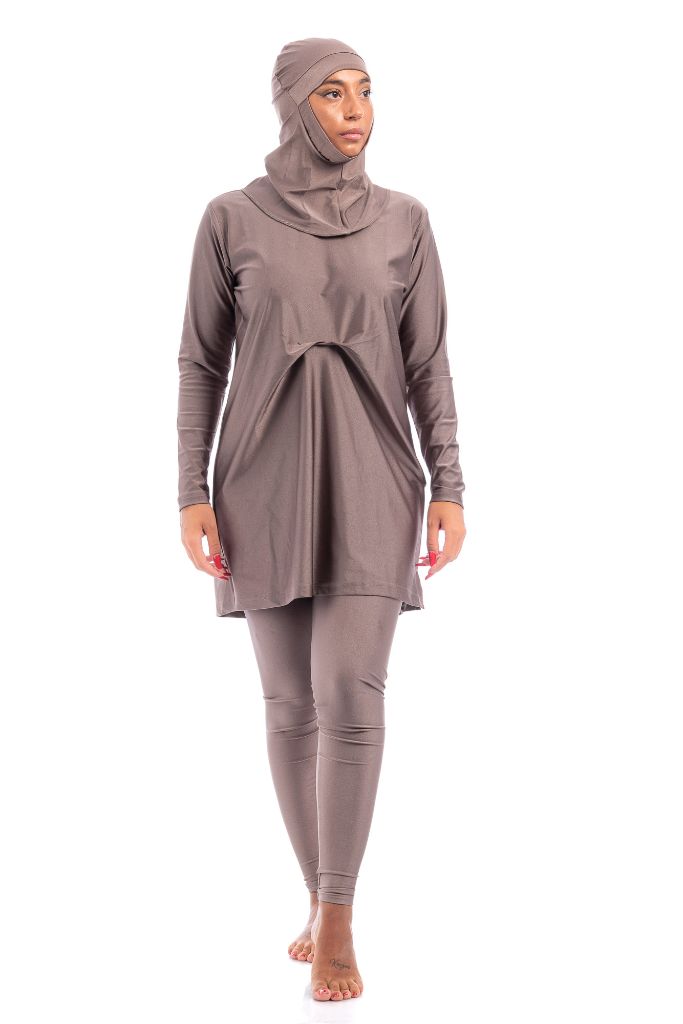 LBK33 - Capri Luxury Plain Burkini, Front Details with Head Cover & Leggings - Burkini - by CAPRI LIFESTYLE