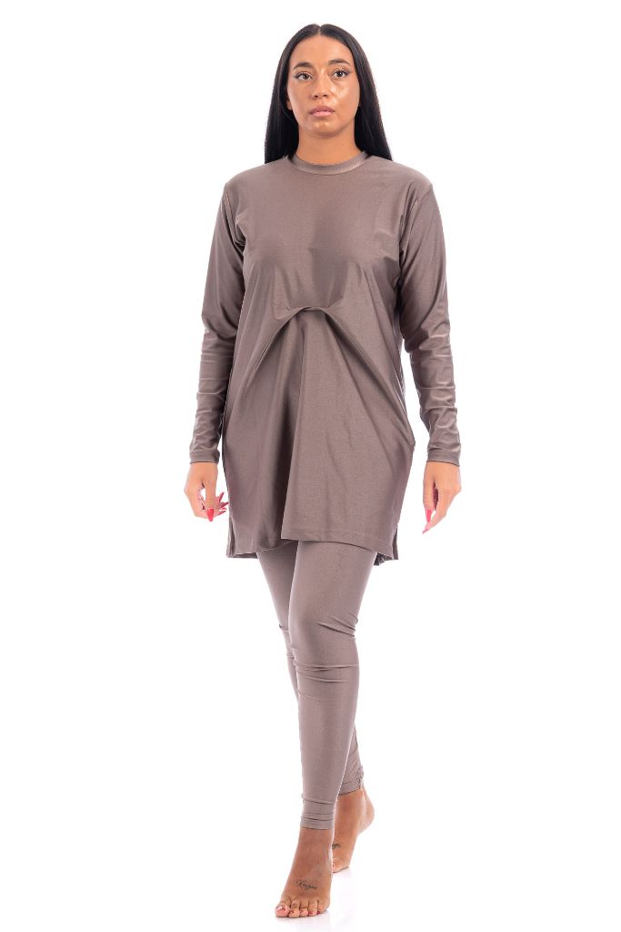 LBK33 - Capri Luxury Plain Burkini, Front Details with Head Cover & Leggings - Burkini - by CAPRI LIFESTYLE