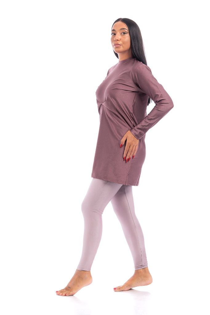 LBK33 - Capri Luxury Plain Burkini, Front Details with Head Cover & Leggings - Burkini - by CAPRI LIFESTYLE