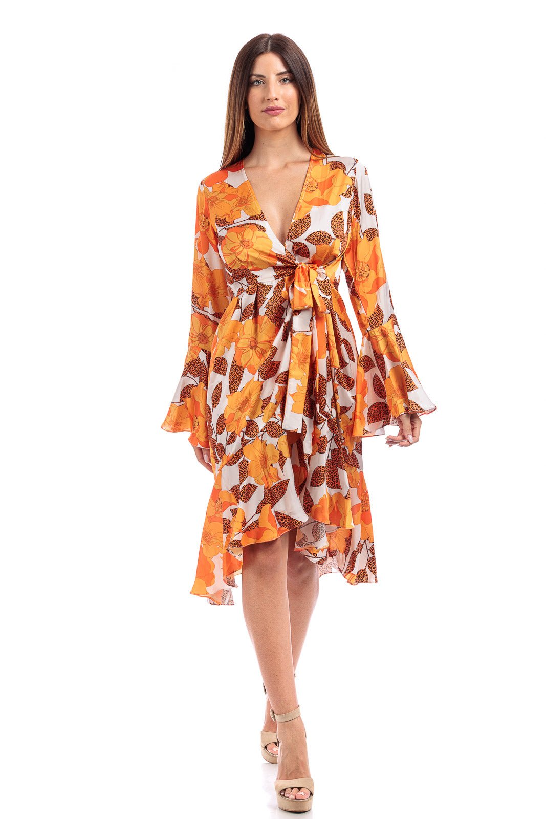 Lily Silk Wrap - Style Short Dress Long Sleeve - by CAPRI LIFESTYLE