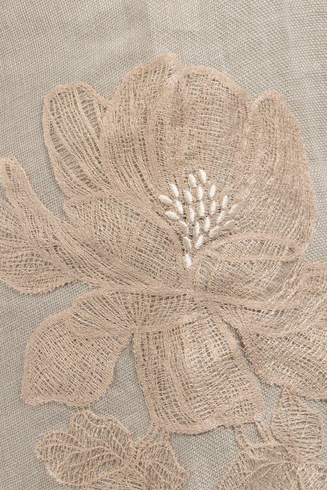 Linen Abaya With Flower Embroidery Details - by CAPRI LIFESTYLE