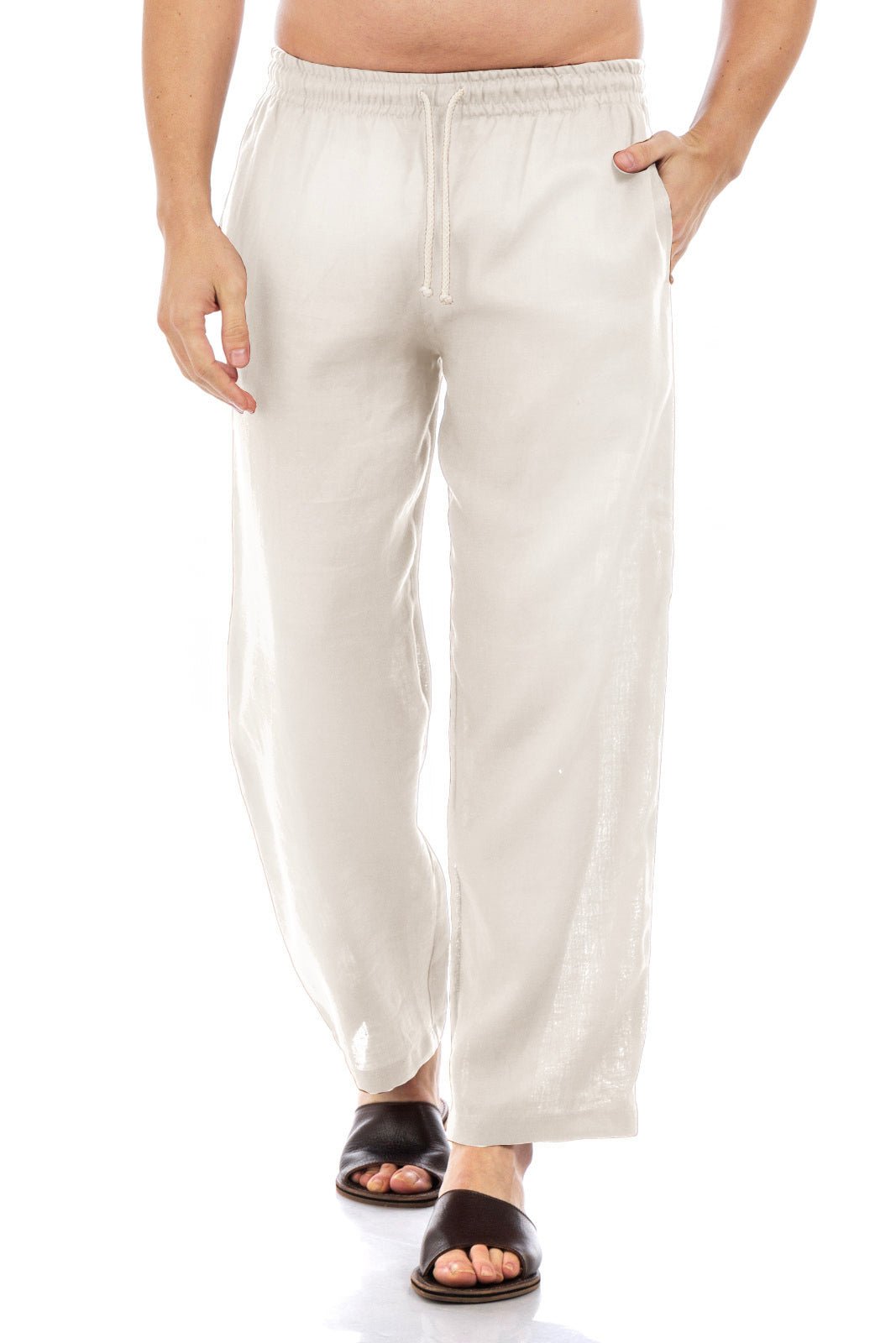 Linen Drawstring Pants by CAPRI LIFESTYLE