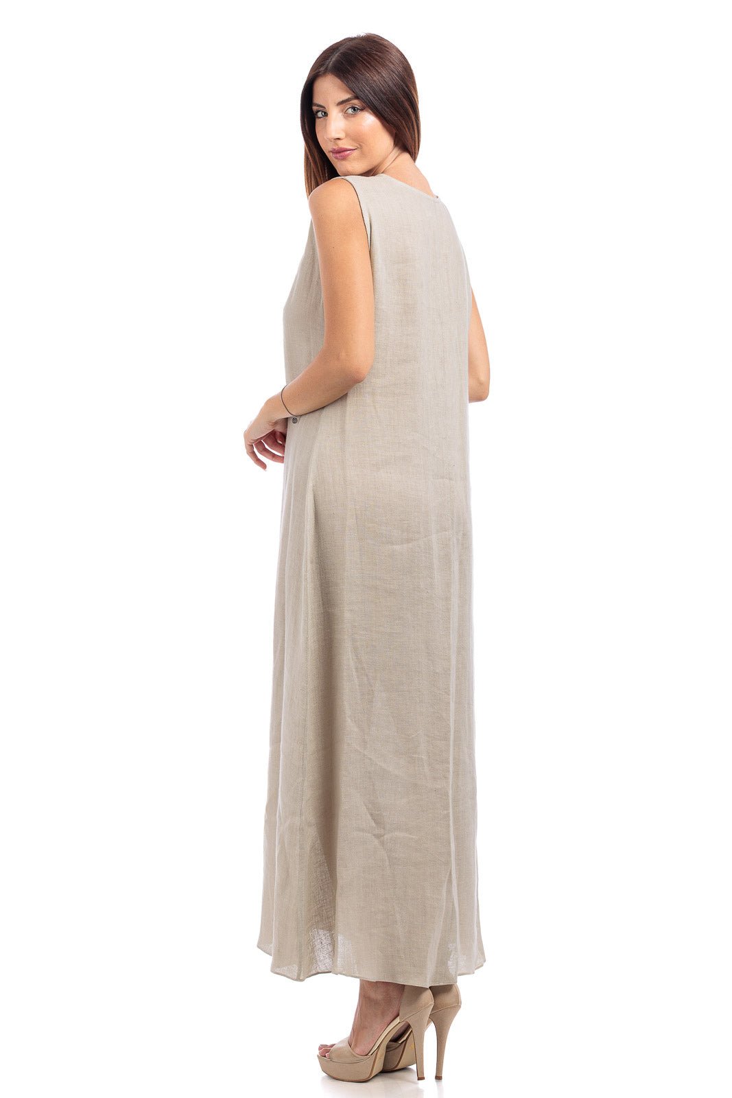 Linen Long Abaya Dress - by CAPRI LIFESTYLE