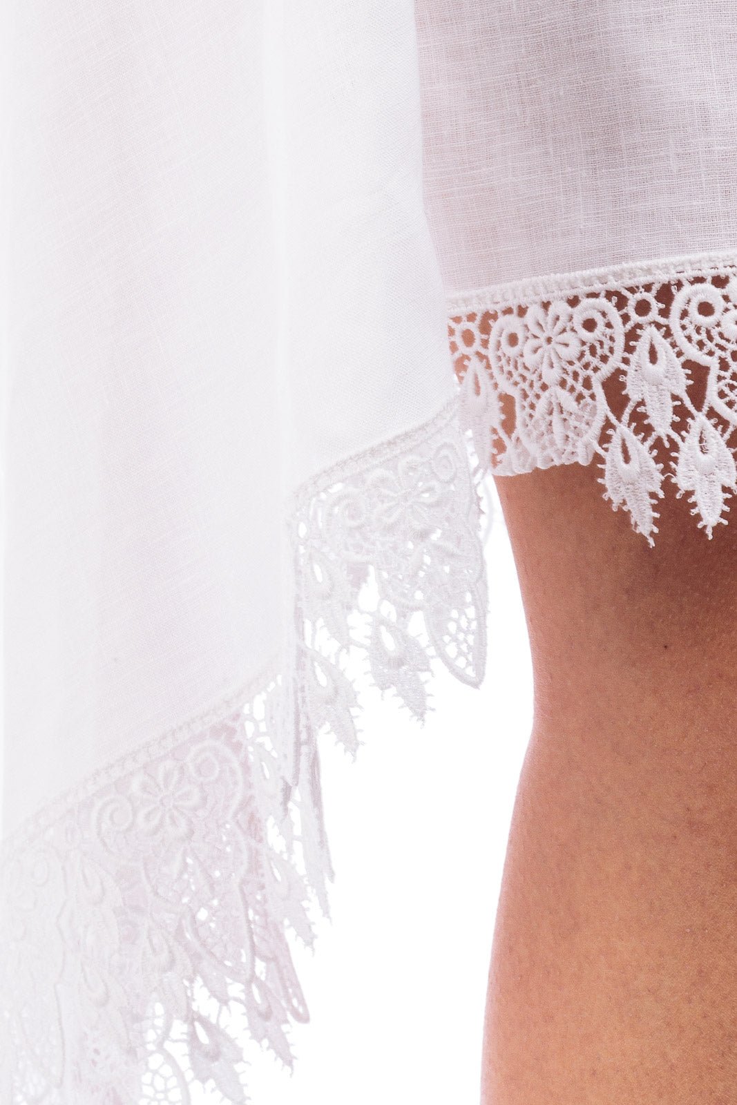 Linen Short Katan ( with Lace details )