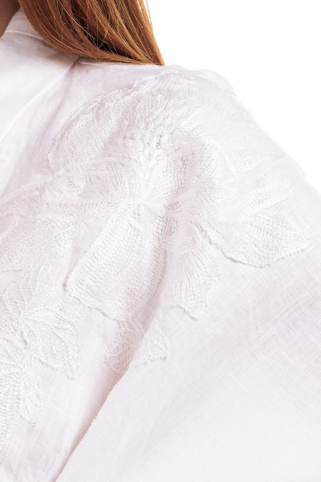 Linen Wrap Around Dress (with Flower Applique)