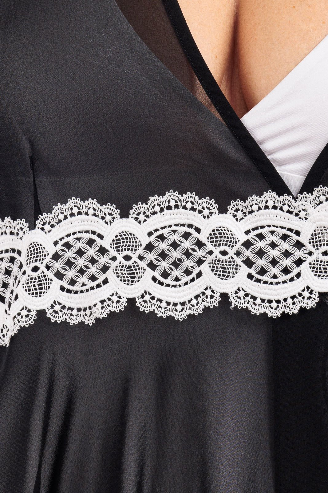 Long Plain Chiffon Robe Cover Up (with lace finish)