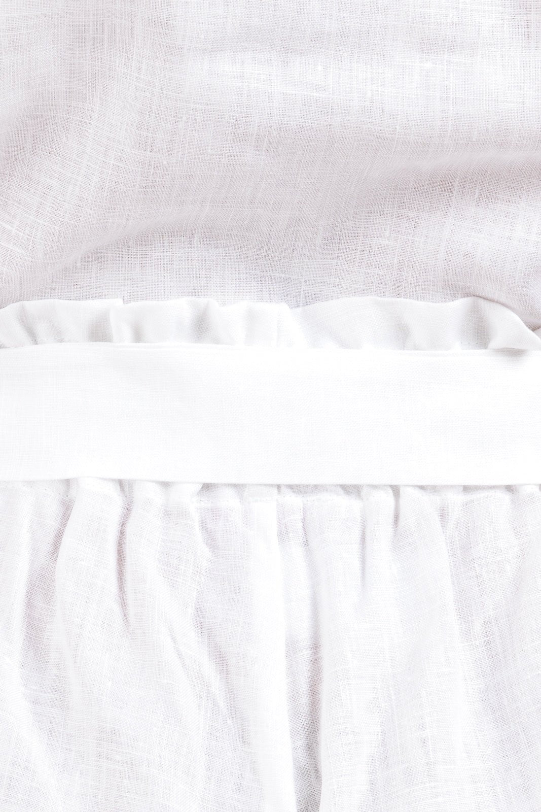 Plain Linen Belted Cinched Short