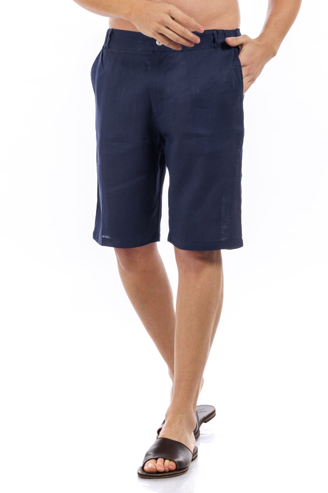 Plain Linen Shorts Bermuda