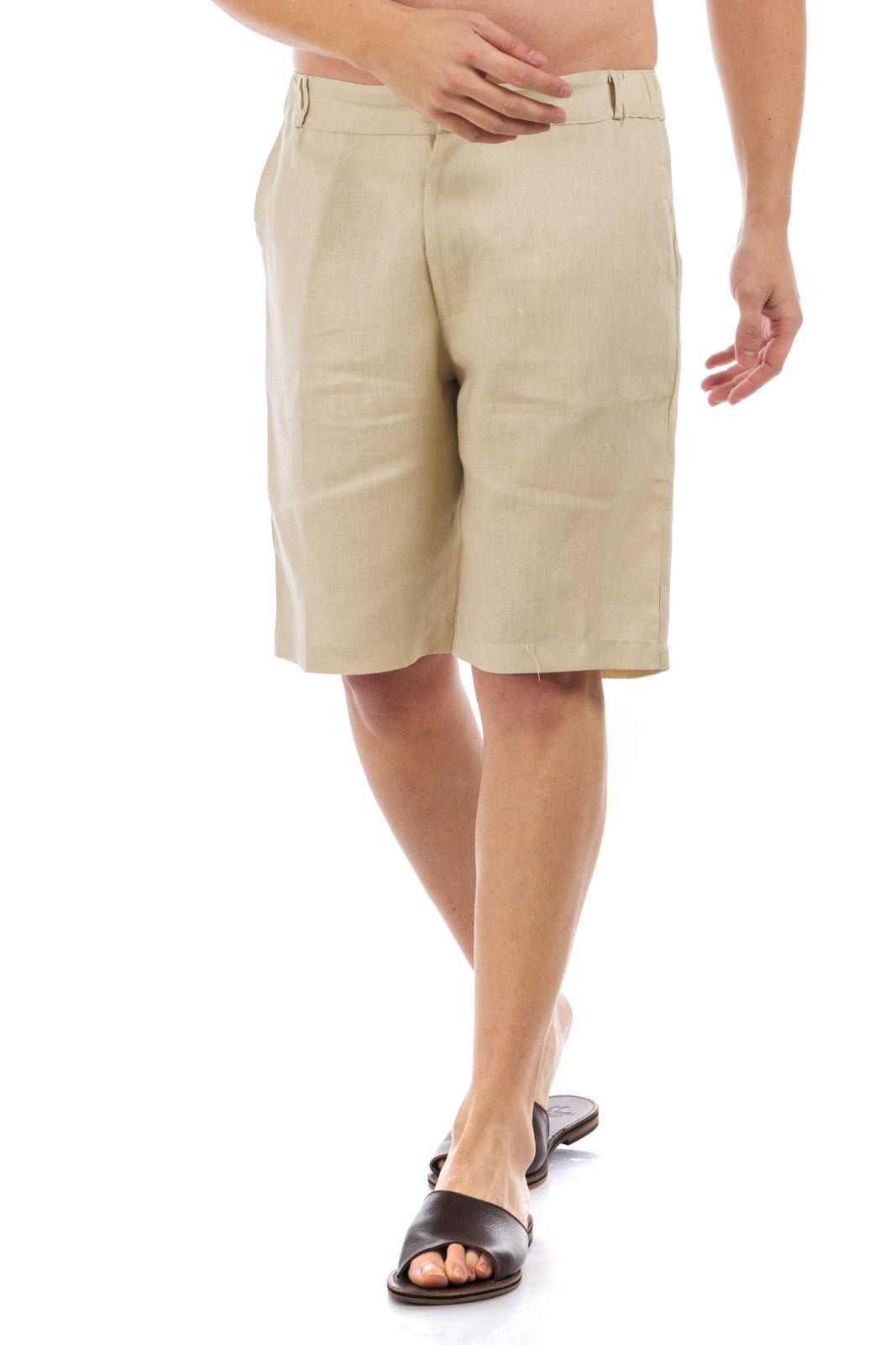 Plain Linen Shorts Bermuda
