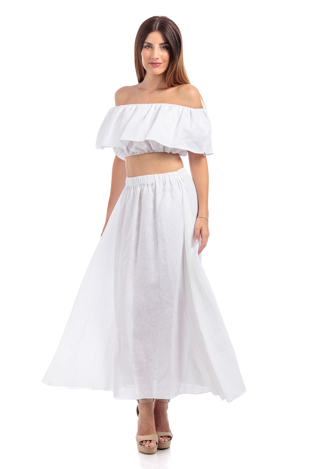 Plain Long Linen Skirt