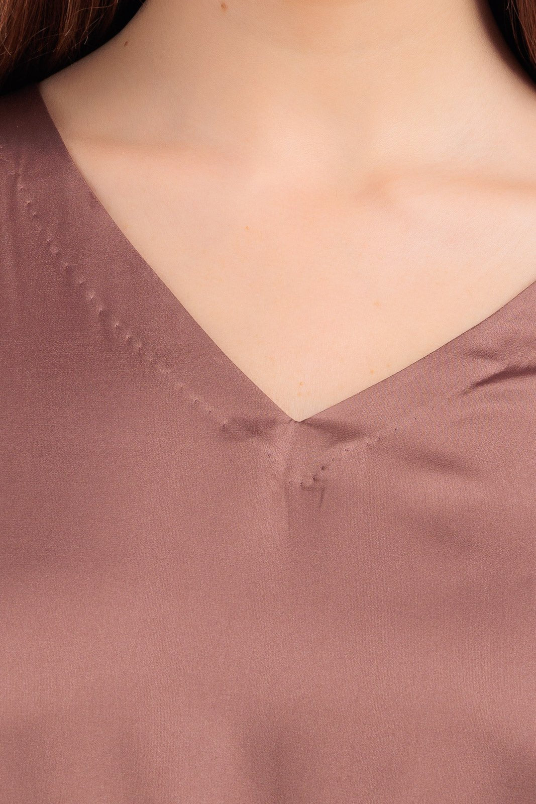 Plain Silk V-neck Kaftan