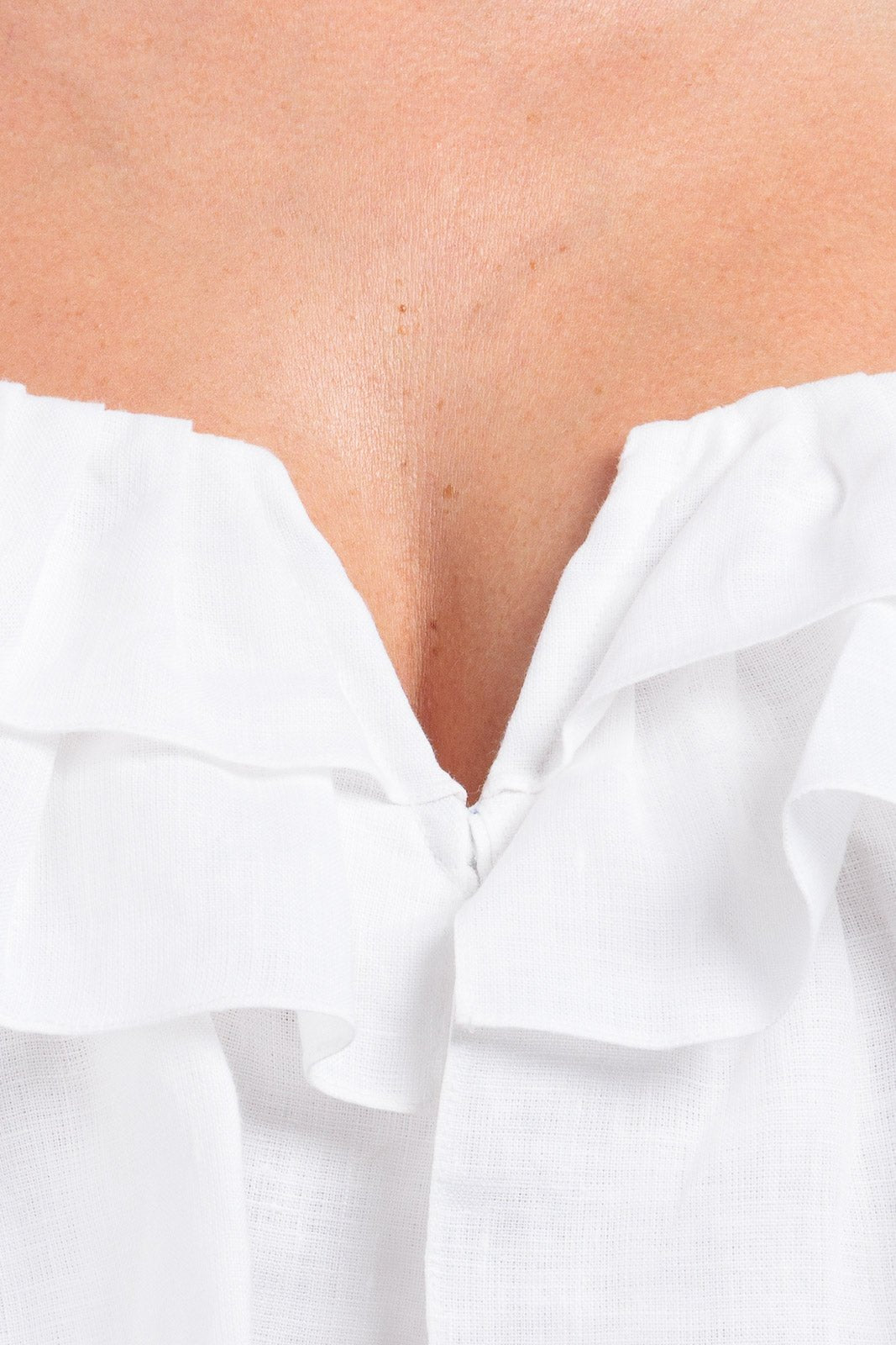 Pure Linen Raffeld Top Without Elegant Hand - Finished Details - Women&