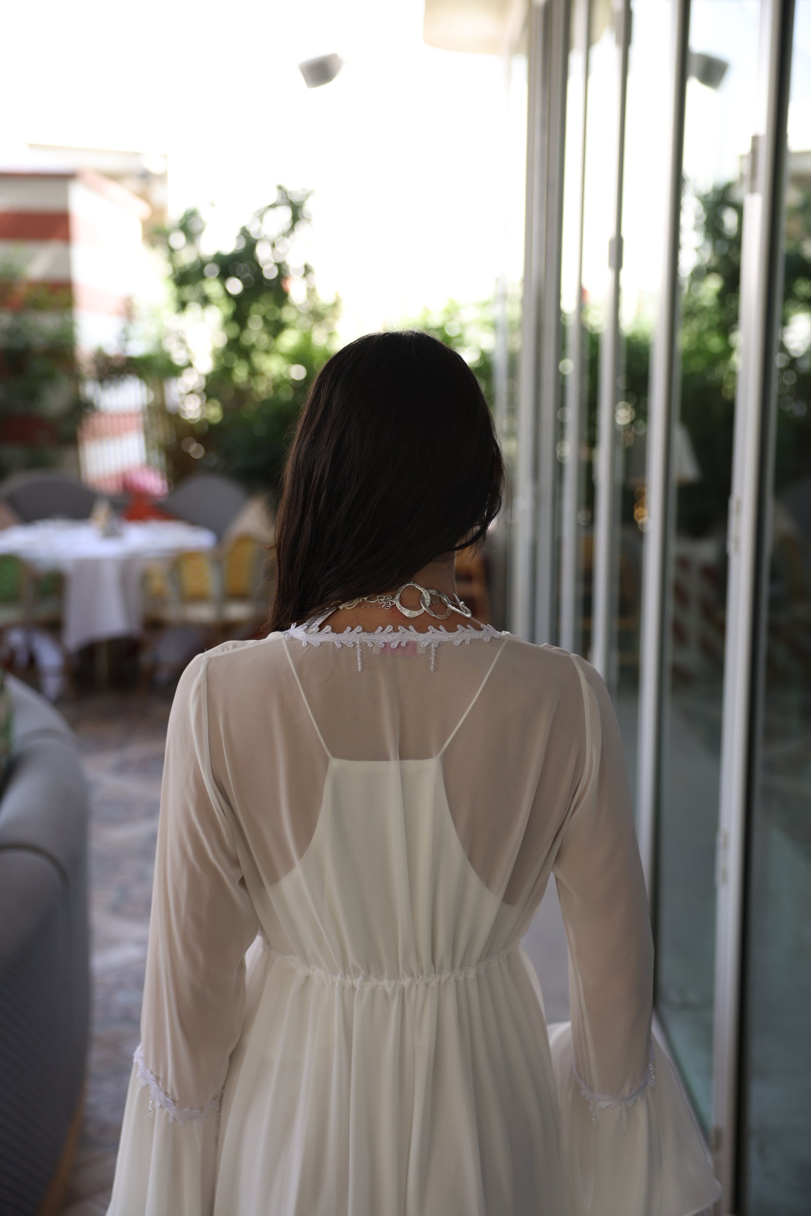 Sheer Chiffon Cover - Up with Lace Trim - Dresses - by CAPRI LIFESTYLE