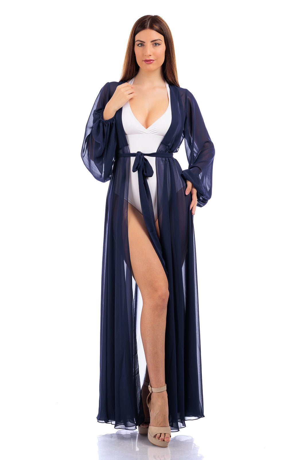 Silk Chiffon Long Robe