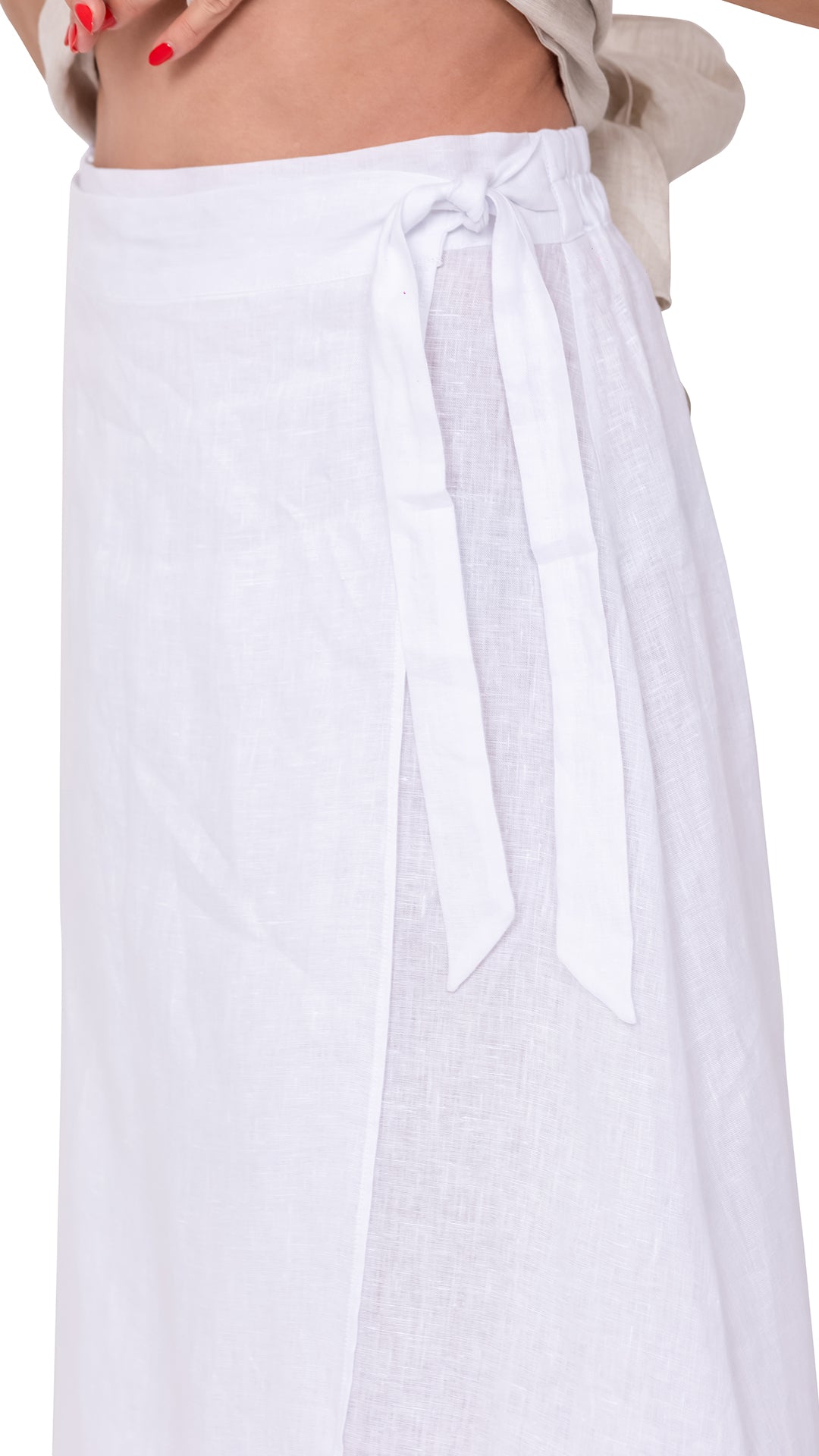 White Linen Skirt - cf-color-white - Women&