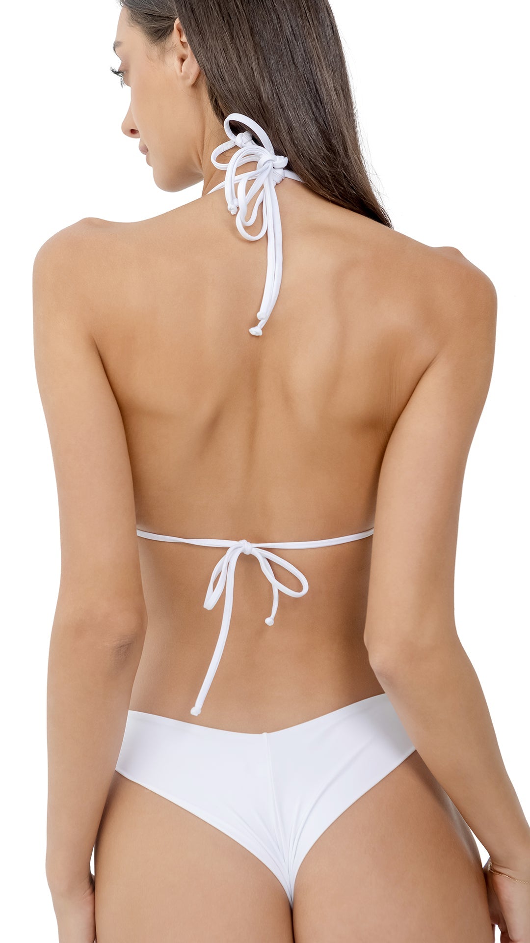 White Triangle Crochet Knitted Flower Bikini