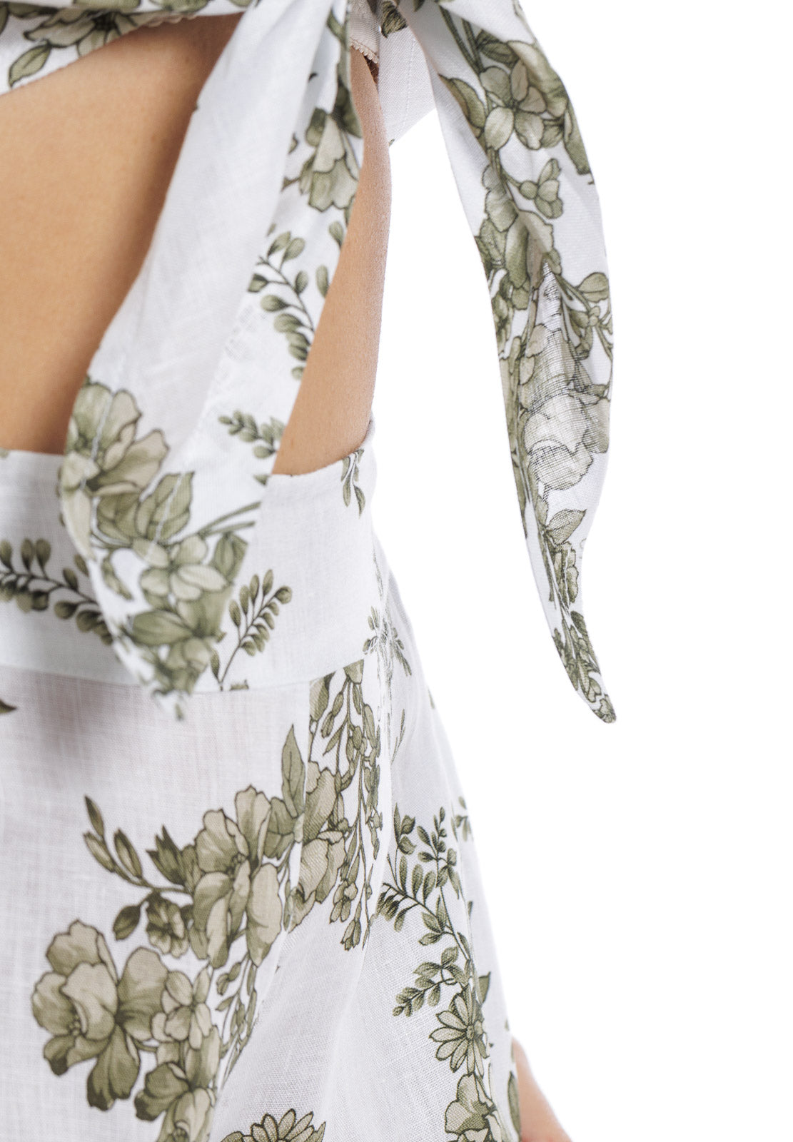 Pantaloni di lino a fiori