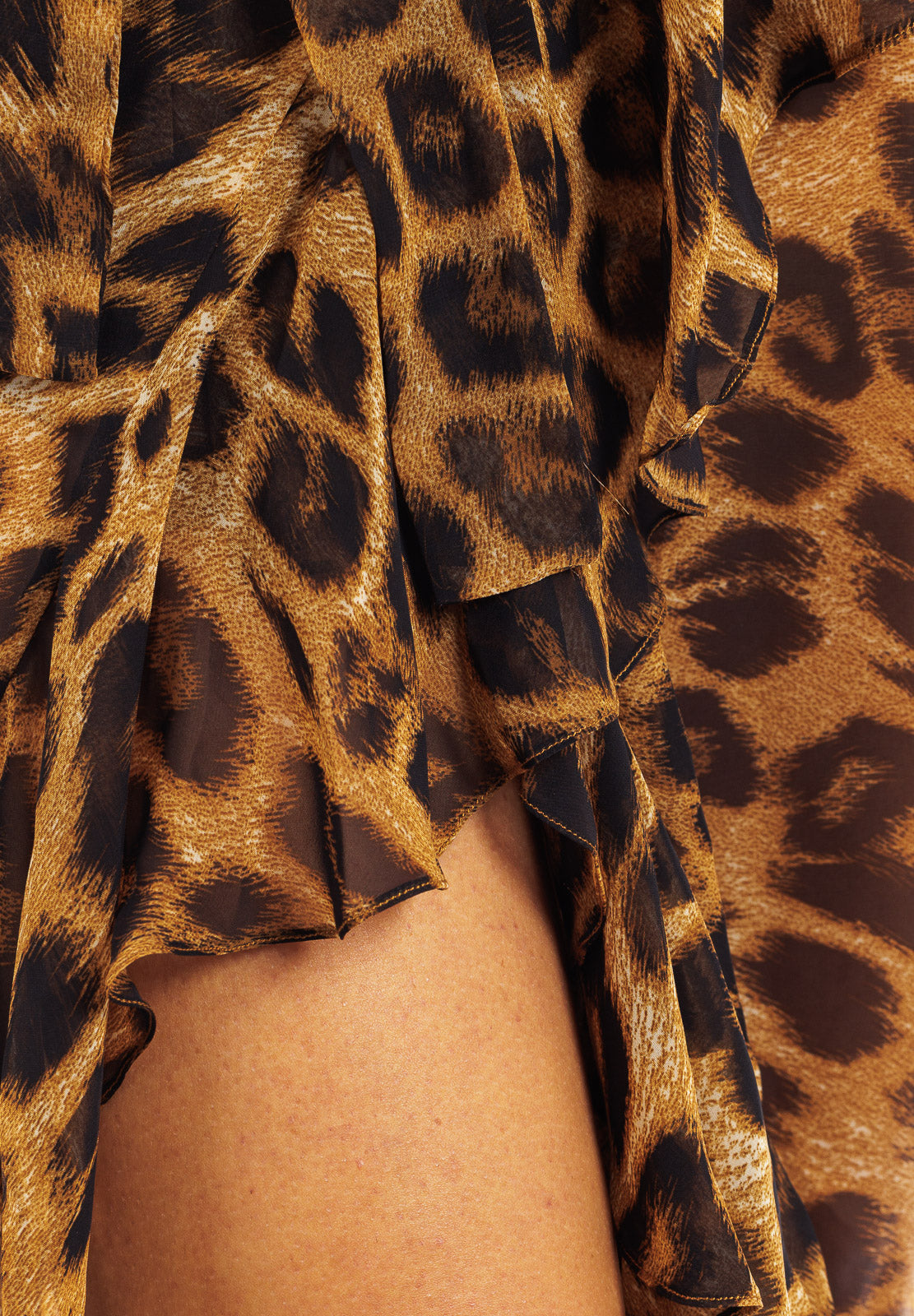 Animalier Chiffon Wrap Coverup Dress