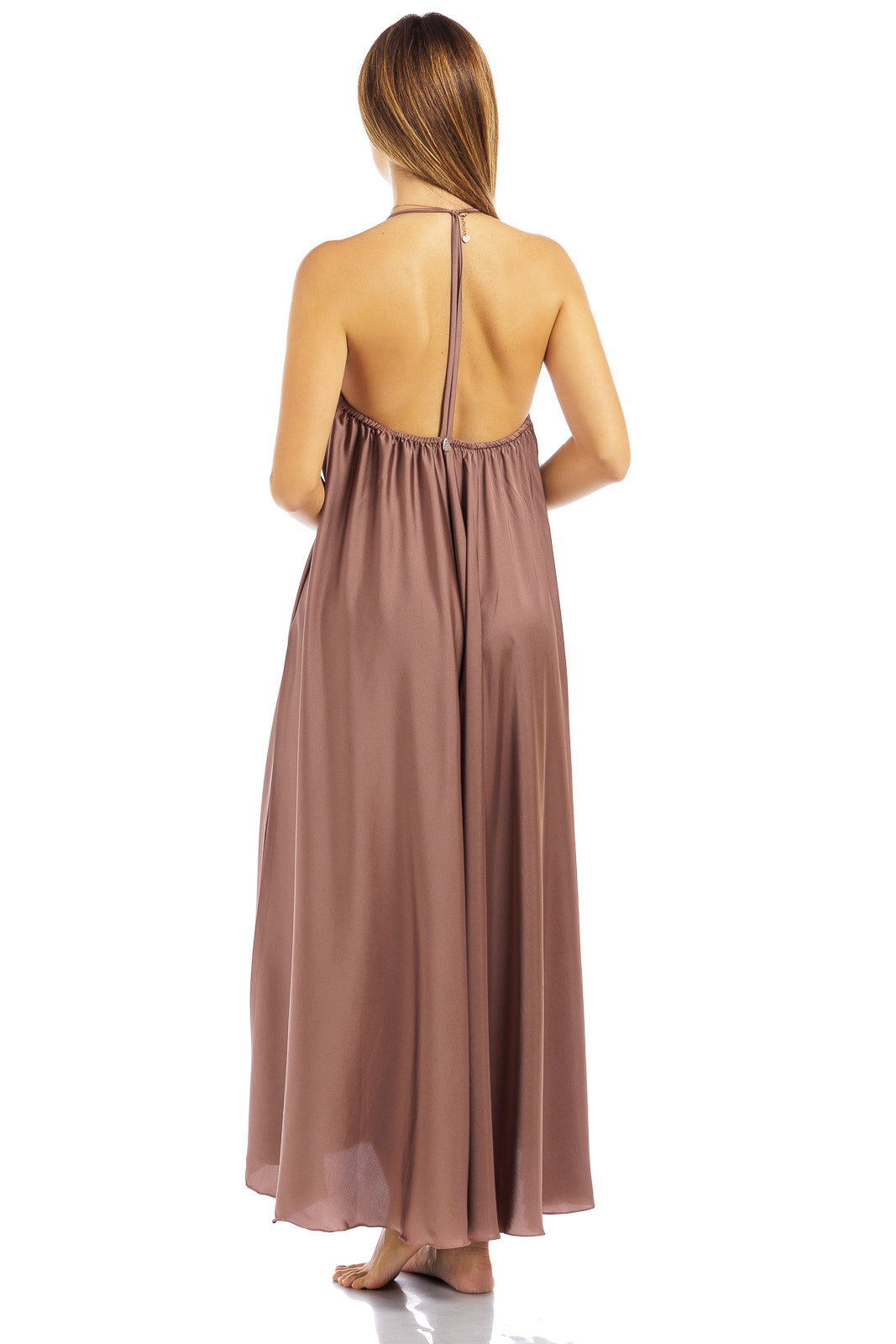 Plain Silk Bareback Dress