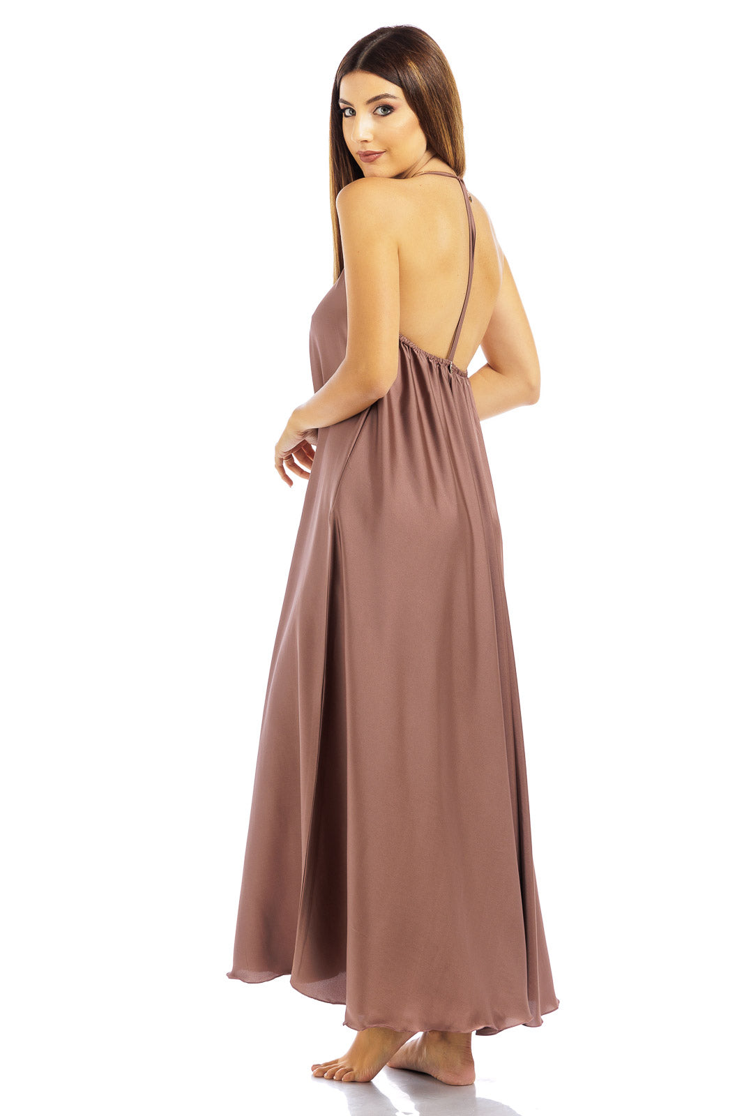 Plain Silk Bareback Dress