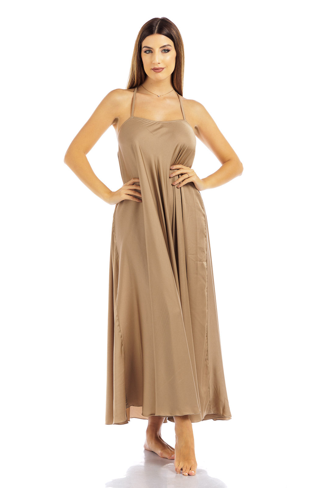 Plain Silk Bareback Dress