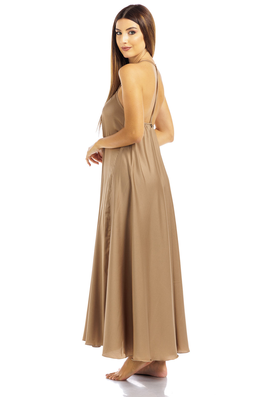 Plain Silk Bareback Dress