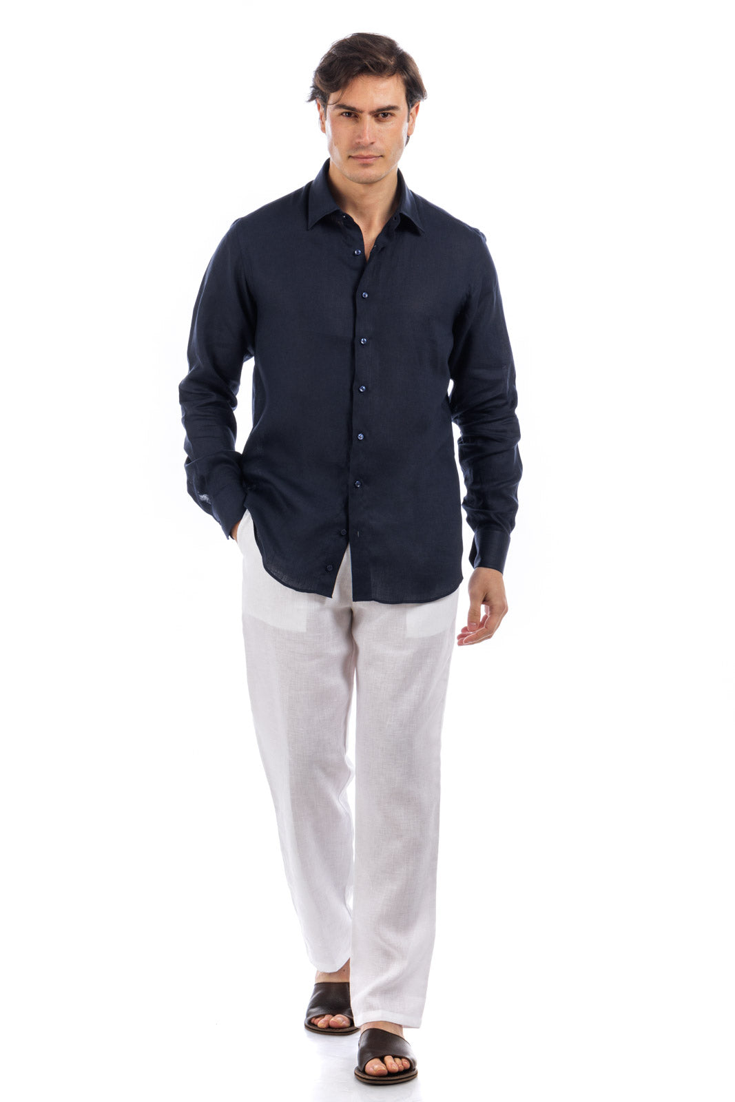 Classic Collar Linen Shirt