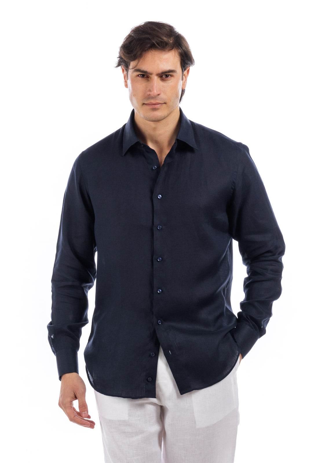 Classic Collar Linen Shirt