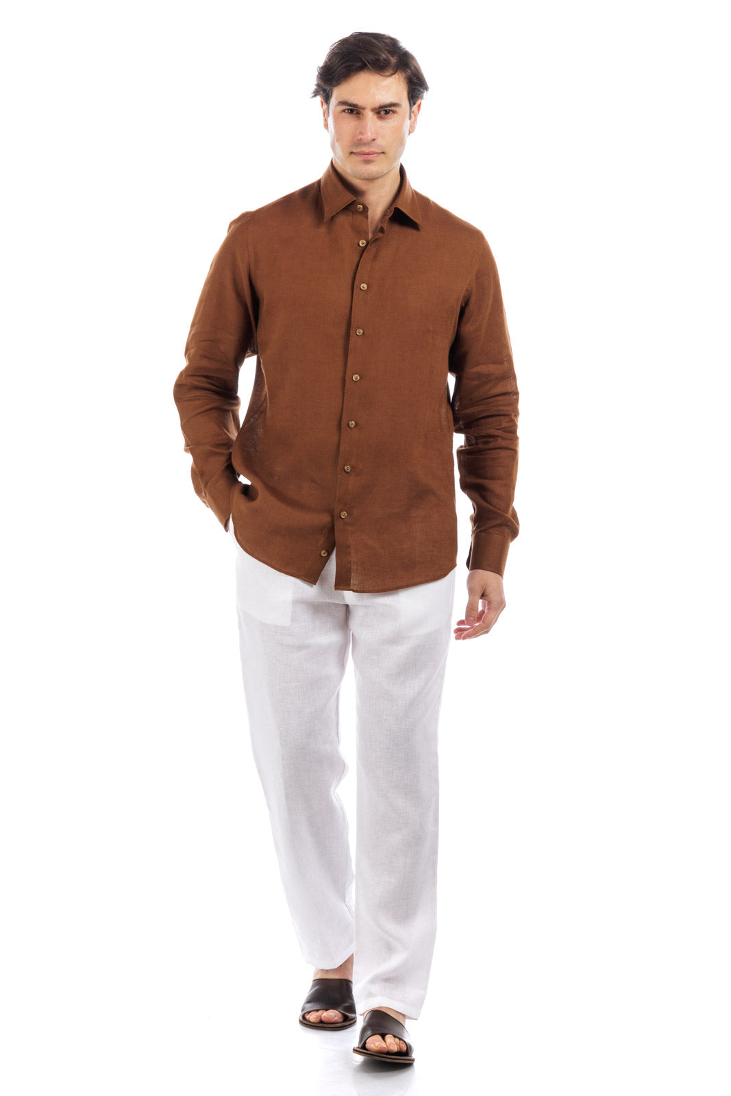 Classic Collar Linen Shirt