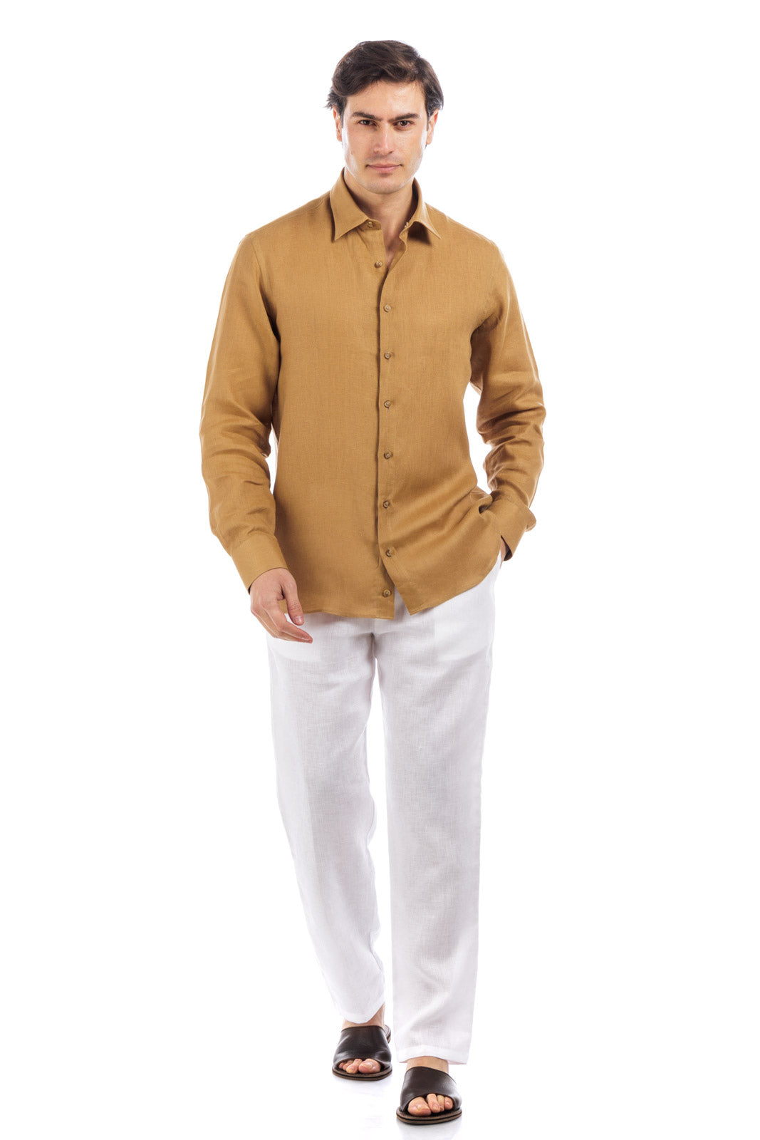 Classic Collar Linen Shirt