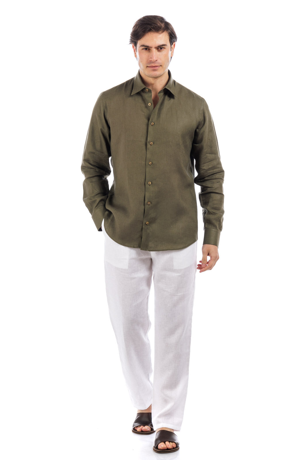 Classic Collar Linen Shirt