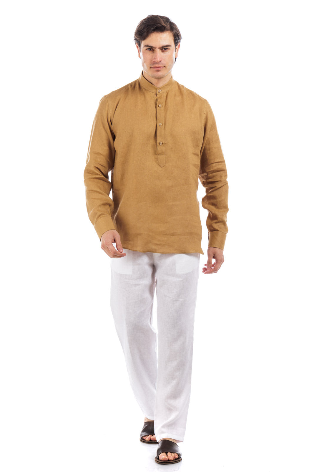 Round Neck Linen Shirt