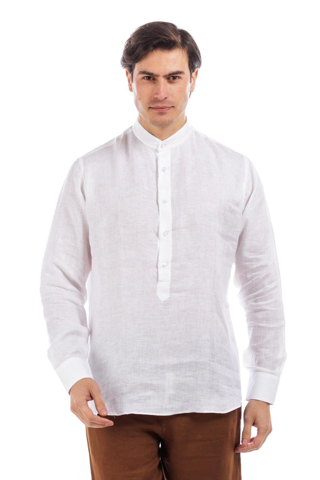 Half Split Button Linen Shirt