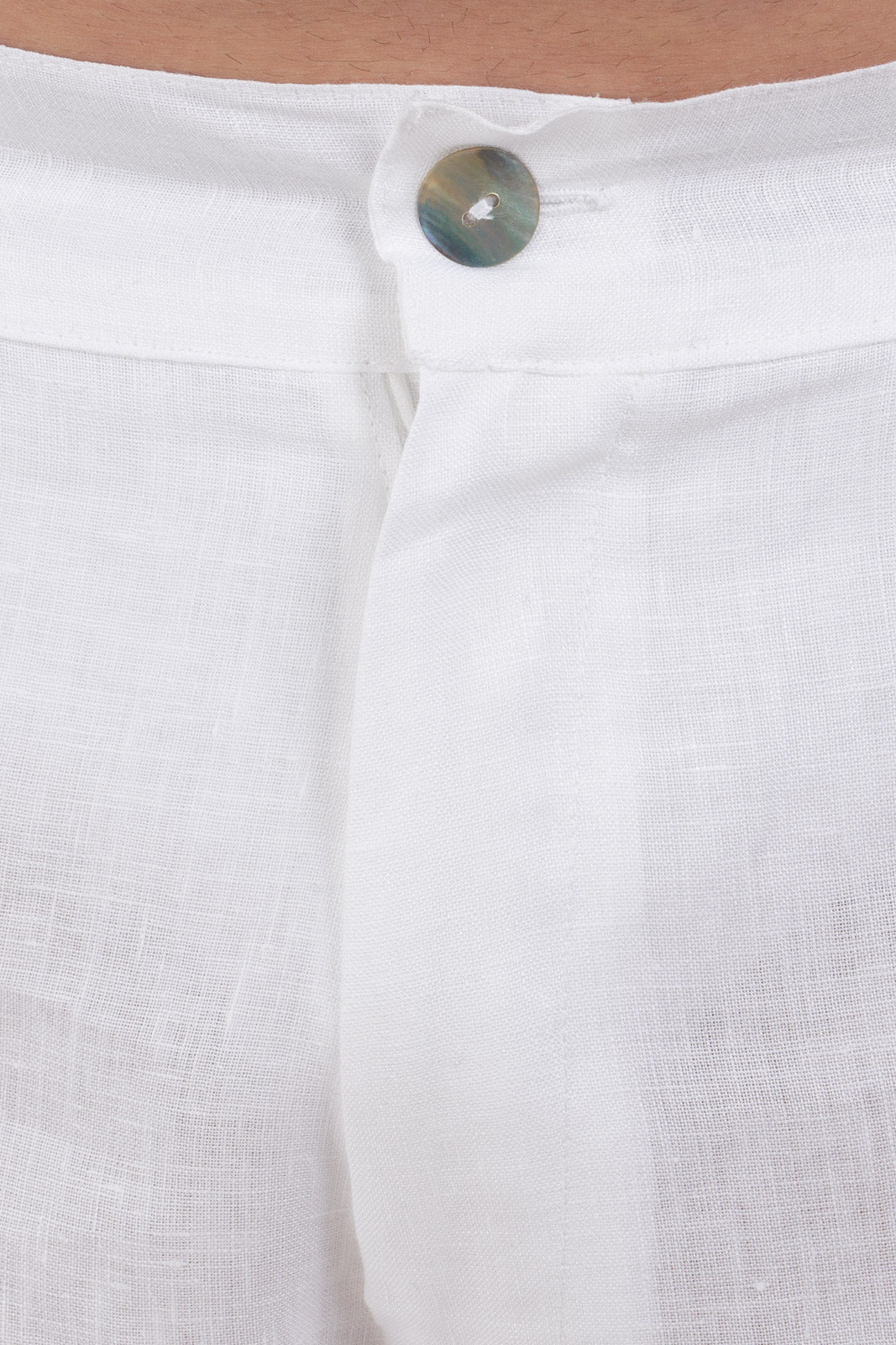 Pantaloni di lino tinta unita