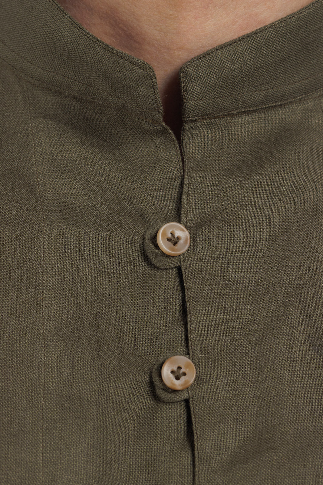 Half Split Button Linen Shirt