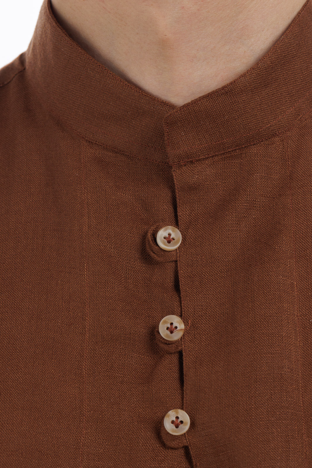 Half Split Button Linen Shirt