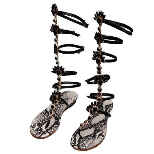 CL05A10 - RIVROC- Strappy Gladiator Boots Sandal - CAPRI LIFESTYLE READY MADE GARMENTS TRADING L.L.C