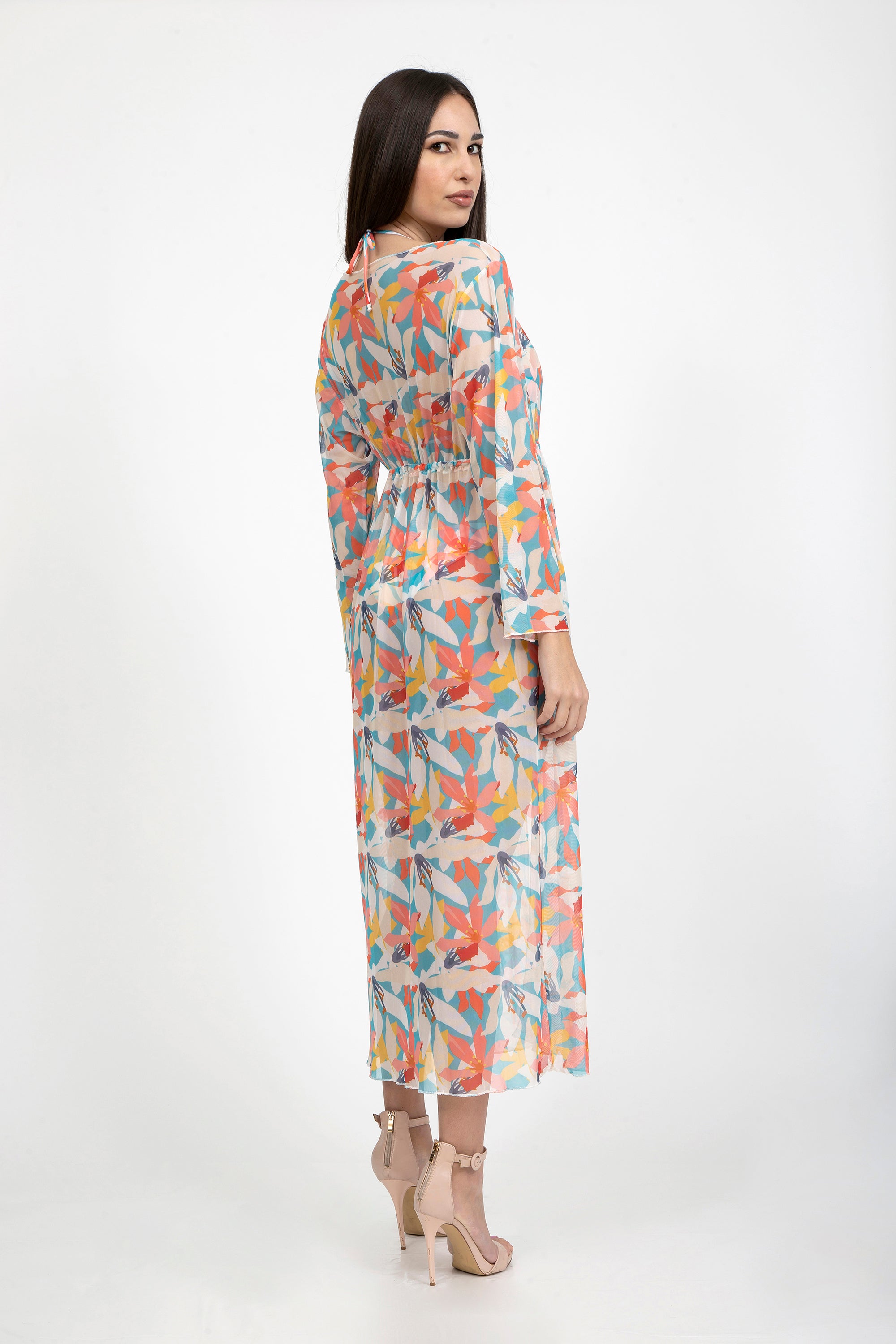 Pastel Mesh Robe Cover-Up