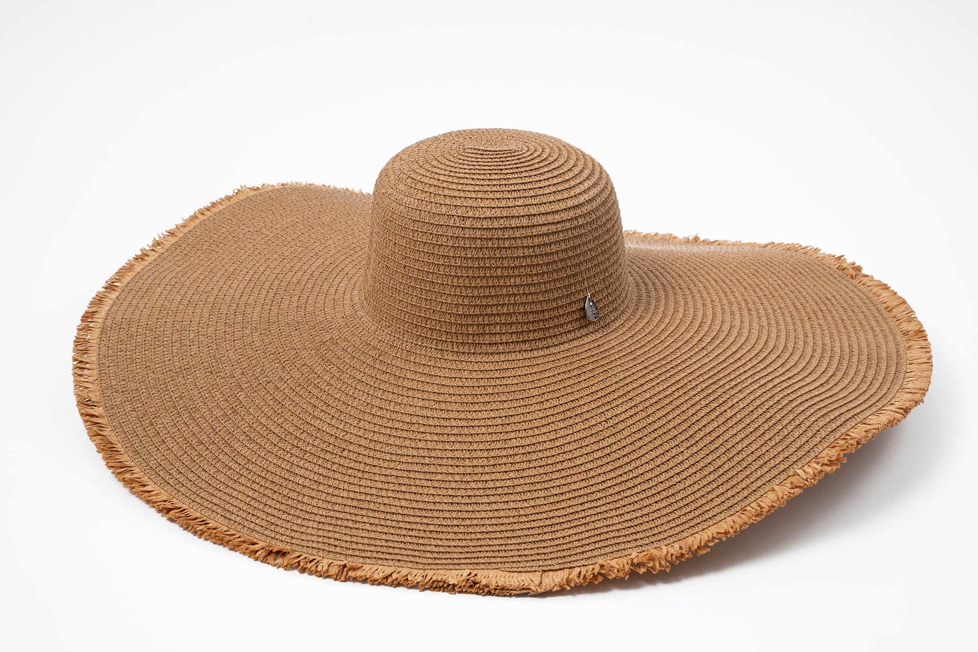 Cappello di paglia floscio con bordi arricciati